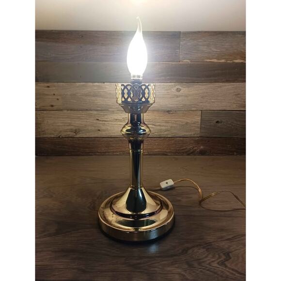 Vintage gold table lamp - Picture 2 of 7